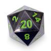 Posioned Daggers - The Boulder D20 Metal RPG Dice by Norse Foundry|45mm Polyhedral for Roleplaying Games view 1