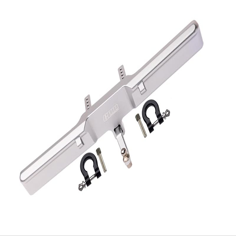Aluminum Rear Bumper Mount + D-Rings + Tow Hook For Traxxas TRX-4 Ford (82046-4) - 1 Set Silver