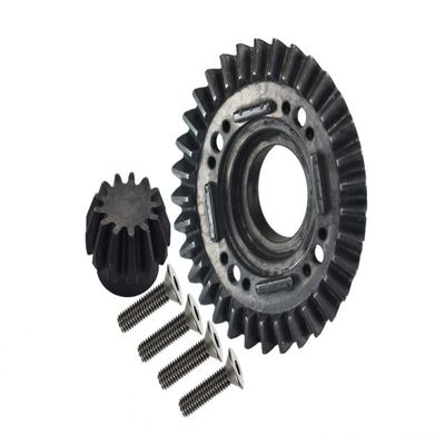GPM For Traxxas Unlimited Desert Racer 4X4 (#85076-4) Upgrade Parts Harden Steel #45 Rear Differential Ring Gear & Pinion Gear - 2Pc Set Black