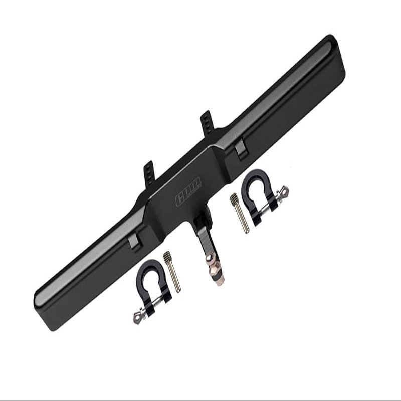 Aluminum Rear Bumper Mount + D-Rings + Tow Hook For Traxxas TRX-4 Ford (82046-4) - 1 Set Black