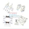 GPM For Traxxas X Maxx 4X4 Upgrade Parts Aluminum Front Upper + Lower Arms + C Hubs + Knuckle Arms Set - 52Pc Set Silver view 1