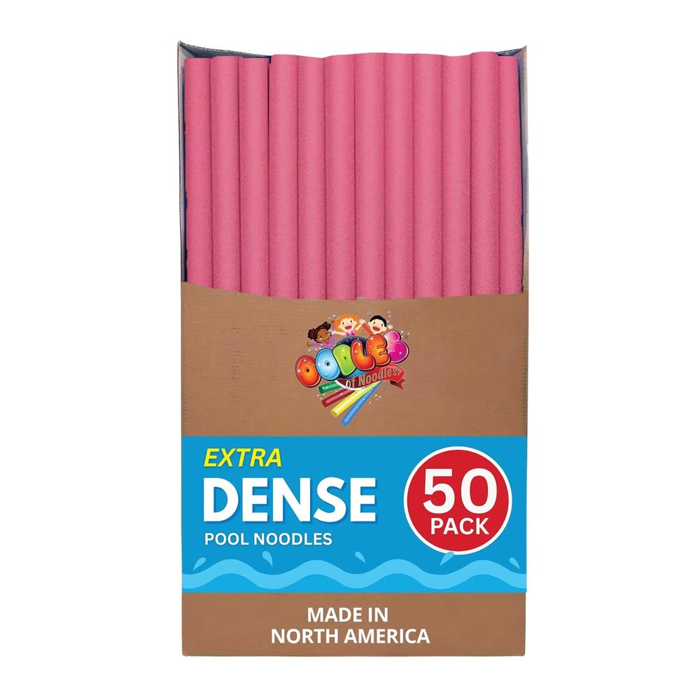 Oodles of Noodles Deluxe Rainbow Swimming Pool Noodles Foam- Pack of 50 - Approx. 48 inch x 2.5 inch Multi-Purpose Foam Tubes, Pool Floats for Water Fun, Exercise, Crafts, Padding, Insulation & More