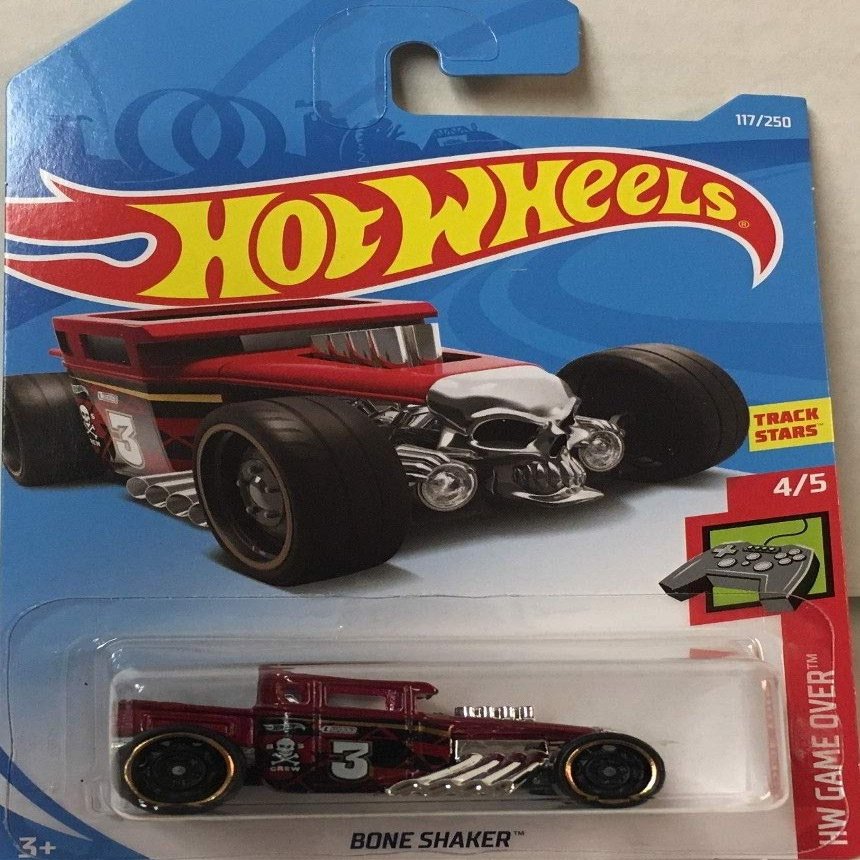 Hot Wheels 2019 Hw Game Over Track Stars: Bone Shaker (Maroon) - Int. Card
