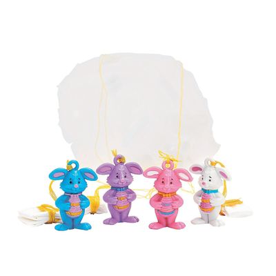 Fun Express - Mini Easter Character ParatroopeR-4dz for Easter - Toys - Character Toys - Wind Ups & Paratroopers - Easter - 48 Pieces