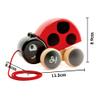 Hape Ladybug Pull-Along | Easy Pull Flapping Wooden Toddler Toy, Multi-Color view 3
