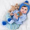 Aori Reborn Baby Boy Doll - 22 Inch Realistic Lifelike Weighted Newborn Boy with Ultra Soft Body, Pacifier, Outfit | Handmade Soft Vinyl Baby Doll for Kids 3+, Toddlers, Collectors view 2
