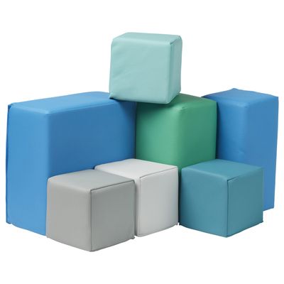 ECR4Kids SoftZone Toddler Foam Building Blocks, Foam Playset, Contemporary, 7-Piece