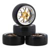 logyues 4PCS Plastic RC1:10 On-Road Racing Car Drift Smooth Tire & Y-Shaped Plated Yellow Wheels view 1