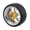 logyues 4PCS Plastic RC1:10 On-Road Racing Car Drift Smooth Tire & Y-Shaped Plated Yellow Wheels view 3
