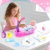 deAO Baby Doll Set,13 Inch Bath Time Baby Doll Playset with Working Shower Spray and Accessories for Kids,Baby Doll and Accessories with Bath Set, Great Pretend Play Toys for Girls view 2