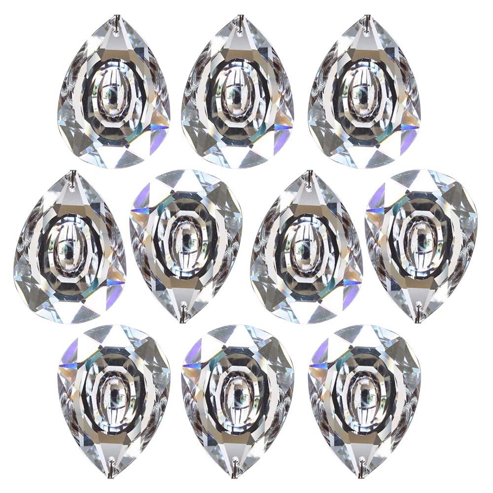 ANYE 10pcs Angel's tear Clear Crystal Prisms Drop 2.48" (63mm) with rings Glass Chandelier Lamp Part Pendant hanging drops parts PJ0029x10