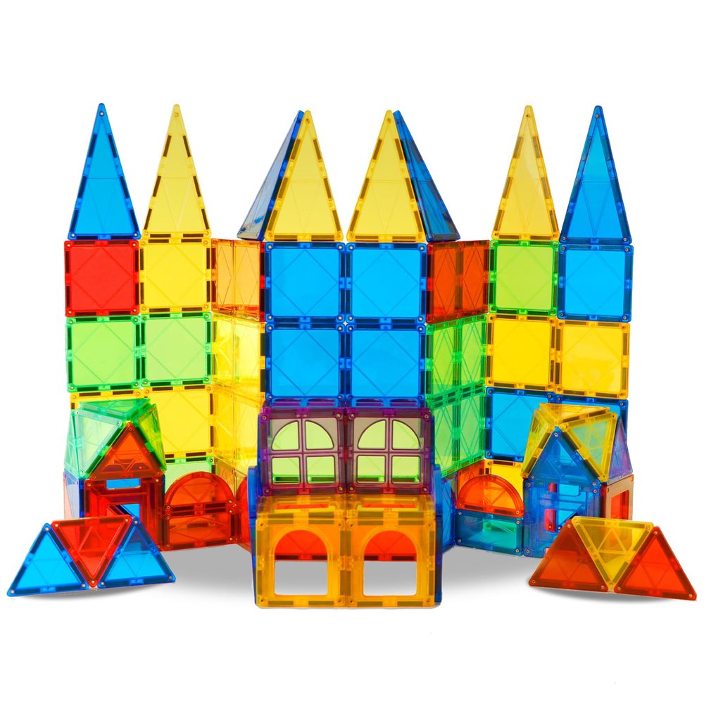 MAGBLOCK Magnetic Tiles Toys for Kids Magnet Building Tiles 100 Pcs Magnetic Blocks Preschool Building Sets Educational Toys for Toddlers Boys and Girls.