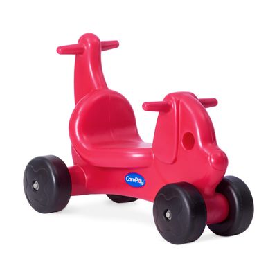 Careplay 2-in-1 Puppy Push & Ride-on Toy, Indoor & Outdoor Use, Low Profile Seat, Recommended for Children up to 50lbs, Durable Construction, Made in The USA, Red