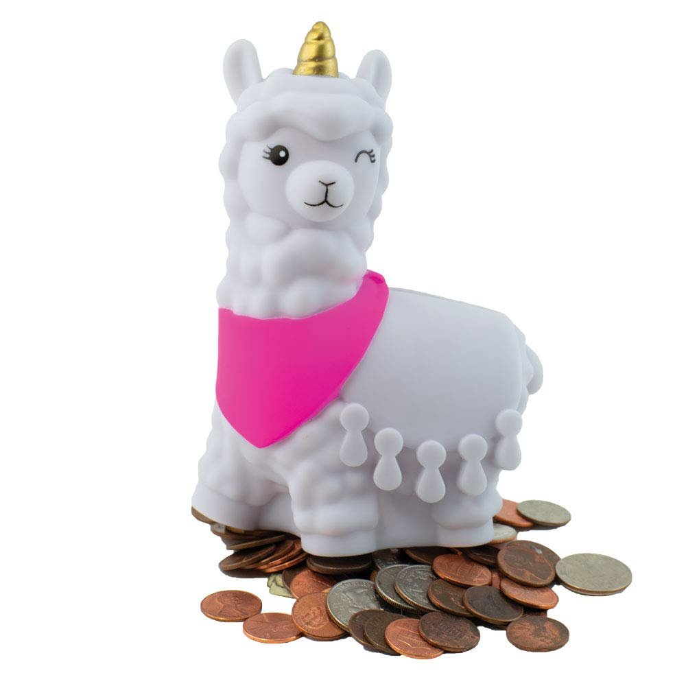 Alpen Glow Products Llamacorn Coin Bank (Coin Holder) (Llama Mixed with Unicorn Piggy Bank) (Plastic Llama for Storing Money, Coins, Miz)(1 Llamacorn per Pack)