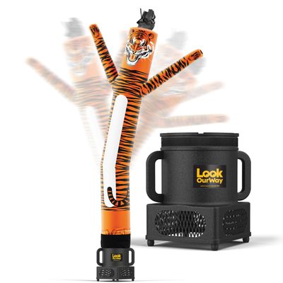 LookOurWay Air Dancers Wacky Waving Inflatable Tube Man - 7ft Tall Inflatable Dancing Man with Weather-Resitant Blower for Business Advertising - Mascot Character Animal Themed - Tiger