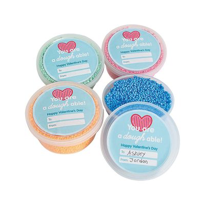 Fun Express Valentine Dough Exchange with to and from (Set of 12) Valentine's Day Party Supplies