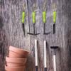 Relaxdays 4-Piece Tool Set, Trowel, Hand Rake, Double-Sided Weeder, Fork, Gardening Kit, Iron, Green view 2