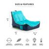 Big Joe Captain's Float No Inflation Needed Pool Lounger with Drink Holder, Navy/Aqua Mesh, Quick Draining Fabric, 3 feet view 2
