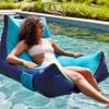 Big Joe Captain's Float No Inflation Needed Pool Lounger with Drink Holder, Navy/Aqua Mesh, Quick Draining Fabric, 3 feet view 3