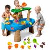 Step2 Tropical Rainforest Water Table, Kids Water and Sand Activity Sensory Playset, Summer Outdoor Toys, 13 Piece Water Toy Accessories, For Toddlers 1.5+ Years Old, Blue & Brown view 1