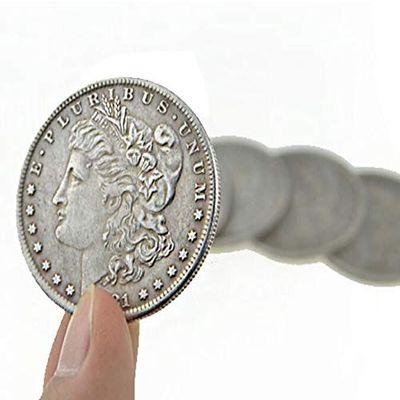 blue-ther Steel Morgan Dollar (3.8cm Dia) Magic Tricks Can Be Sucked Props Accessories Used Appearing/Disappearing Coin Magie Props (10pcs)