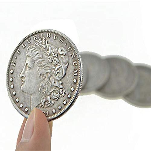 blue-ther Steel Morgan Dollar (3.8cm Dia) Magic Tricks Can Be Sucked Props Accessories Used Appearing/Disappearing Coin Magie Props (10pcs)