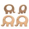 10pcs Natural Wooden Elephant Montessori Toy Pendant Pure Natural Beech Wood Animal Shape Toys for Handmade Necklace/Bracelet (Fat Elephant 10pcs) view 3