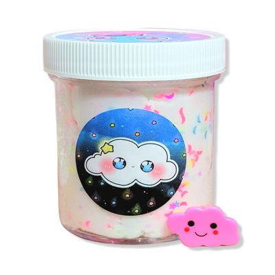 Falling Stars Cloud Slime for Kids Age 8+  Handmade Scented Slime with UV Glow Effect, Serendipity Ice Cream Scent, 4oz Sensory Fluffy Texture  Hoshimi Slimes