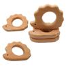 2pcs Natural Wooden Hedgehog Montessori Toy Pendant Pure Natural Beech Wood Animal Shape for Handmade Home Decoration Craft Accessory (Hedgehog 2pcs) view 3