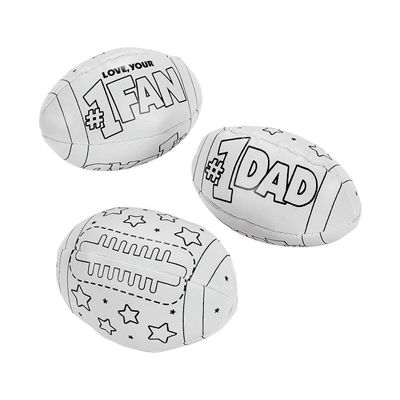 Fun Express Color Your Own Father's Day Footballs - Set of 12 - DIY Craft Gifts for Kids