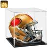 LANSCOERY Acrylic Display Case, Assemble Showcase Display Box for Collectibles, with Dustproof & Seamless Display Design, Suitable for Basketball 14x14x14inch Black Base view 1