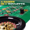 Brybelly Casino Night 4-in-1 Complete Game Set with Felts, Wheel, 100 Chips, Dice & Cards for Blackjack, Craps, Roulette & Texas Hold'em - Green Felt Double Sided Casino Tabletop Gaming Mat view 2