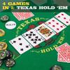 Brybelly Casino Night 4-in-1 Complete Game Set with Felts, Wheel, 100 Chips, Dice & Cards for Blackjack, Craps, Roulette & Texas Hold'em - Green Felt Double Sided Casino Tabletop Gaming Mat view 4