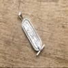 Egyptian Framed Open Work Sterling Silver Custom Cartouche Charm In Hieroglyphics or Arabic Or English - Made By AYALZ - Up to (7 Characters) view 3