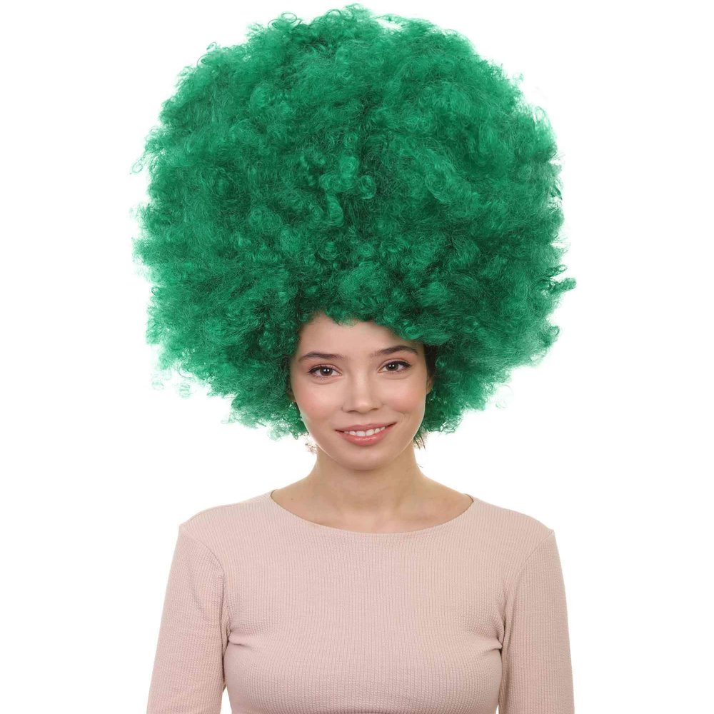HalloweenPartyOnline Super Size Afro Wig Collection (Green)