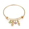 Beleco Jewelry Personalized Children Name Bracelet For Mom With Names And Birthstones Kids Charm Customize Bangle view 1