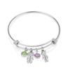 Beleco Jewelry Personalized Children Name Bracelet For Mom With Names And Birthstones Kids Charm Customize Bangle view 2