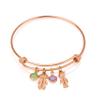 Beleco Jewelry Personalized Children Name Bracelet For Mom With Names And Birthstones Kids Charm Customize Bangle view 3
