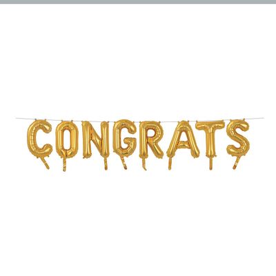 Fun Express - Congrats Gold Balloon Set for Wedding - Party Decor - Balloons - Mylar Balloons - Wedding - 1 Piece