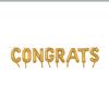 Fun Express - Congrats Gold Balloon Set for Wedding - Party Decor - Balloons - Mylar Balloons - Wedding - 1 Piece view 1