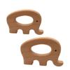2pcs Natural Wooden Elephant Montessori Toys Pendant Pure Natural Beech Wood Animal Shape for Handmade Necklace/Bracelet (Elephant 2pcs) view 1
