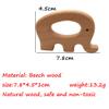 2pcs Natural Wooden Elephant Montessori Toys Pendant Pure Natural Beech Wood Animal Shape for Handmade Necklace/Bracelet (Elephant 2pcs) view 2