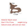 Alenybeby 2pcs Natural Wooden Sika deer Montessori Toy Pendant Pure Natural Beech Wood Animal Shape for Handmade Necklace/Bracelet Accessory (Sika deer 2pcs) view 2