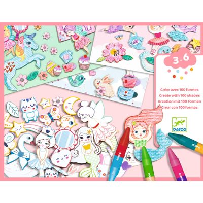 Djeco Create with Shapes Girls (38996), Multicolor (1)