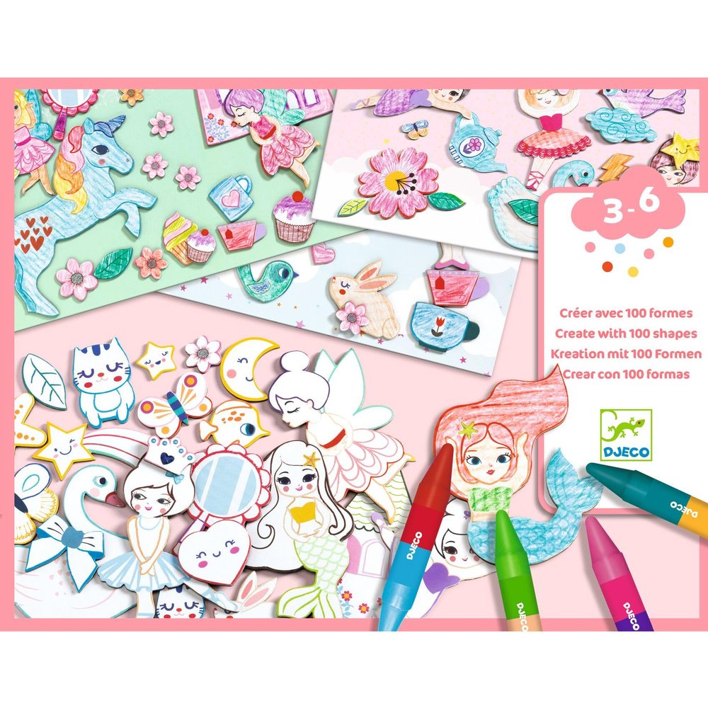 Djeco Create with Shapes Girls (38996), Multicolor (1)