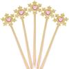 Tvoip 5Pcs Princess Wand Cute Snowflake Magic Wand Costume Wand Magic Wand for Girls Halloween Day Party 13 Inches Gold view 1