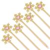 Tvoip 5Pcs Princess Wand Cute Snowflake Magic Wand Costume Wand Magic Wand for Girls Halloween Day Party 13 Inches Gold view 3