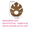 2pcs Natural Wooden Leaf Montessori Toys Pendant Beech Wood Animal Shape Children Toy Show Gift Play Gym for Handmade Home Decoration Craft (Banana Leaf 2pcs) view 2