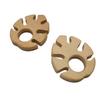 2pcs Natural Wooden Leaf Montessori Toys Pendant Beech Wood Animal Shape Children Toy Show Gift Play Gym for Handmade Home Decoration Craft (Banana Leaf 2pcs) view 4