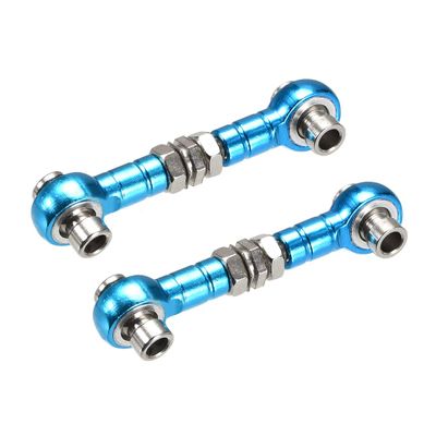 uxcell RC Front/Rear Steering Linkage Servo Link Pull Rod Turnbuckle 33mm 2PCS (Blue)